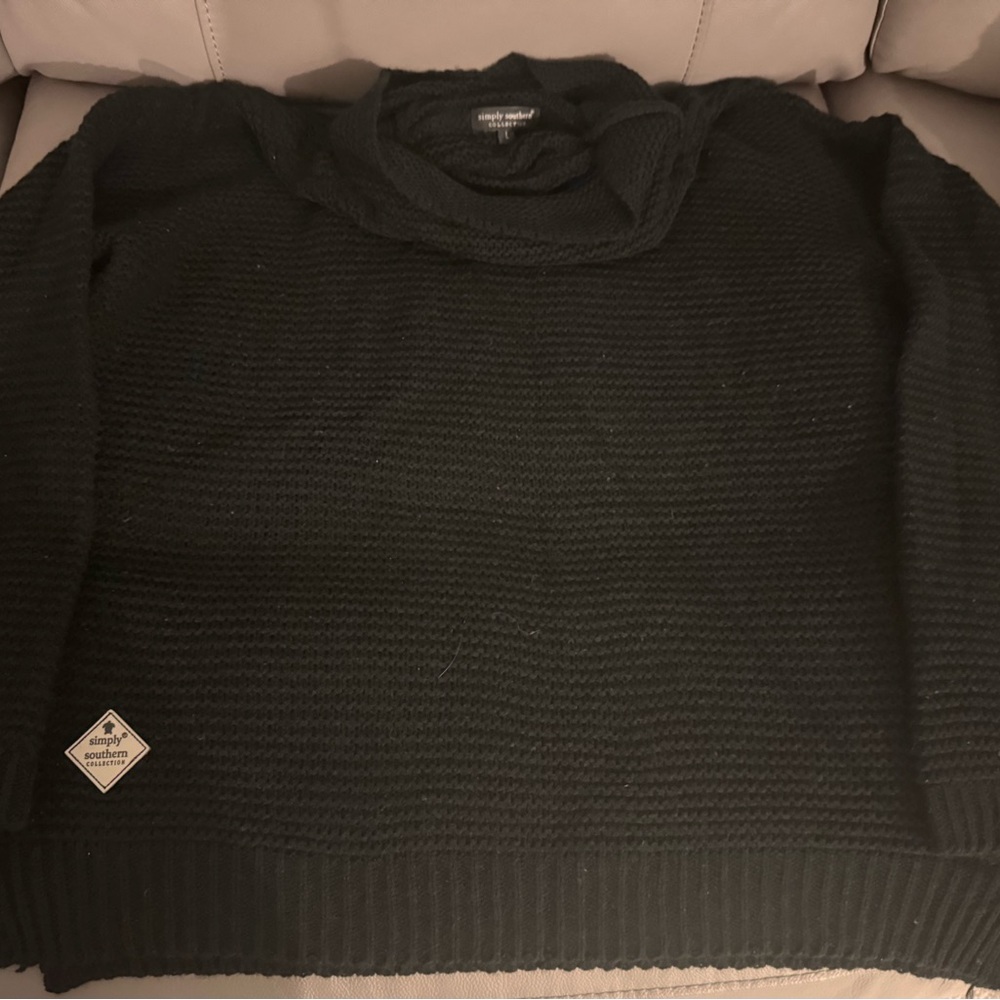 Women SIMPLY SOUTHERN Black Sweater LARGE